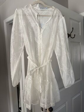 Hill House Yara Mini Dress White Patchwork Brand New with tags.